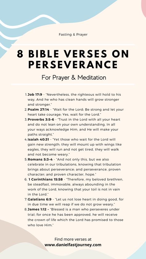 Bible Verses Perseverance Fasting Bible Reading Plan, Fasting Bible Verses, Fasting And Prayer, Bible Verses About Perseverance, Psalm 27:14, Fervent Prayer, Fast And Pray, Prayer And Fasting, Powerful Bible Verses