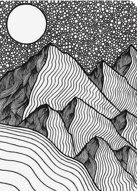 Art For Fifth Grade, Zen Doodles Ideas, Simple Pen Drawings Doodles, Line Artwork Pattern, Pen Patterns Doodles, Line Art Zentangle, Fine Point Pen Drawings, Zentangle Landscape Line Drawings, Zen Tangle Ideas