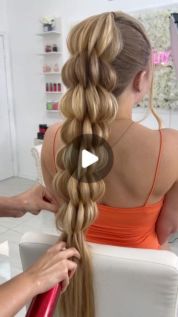 Braid Hairstyles For Athletes, Braid Ideas Tutorial, Banana Bushel Braid Tutorial, Bubbles Braids Hairstyle, Upside Down Braided Hairstyles, Hair Braid Ideas Easy, Cute Hairstyles From Front View, Easy Hair For Long Hair, Easy Way To Braid Hair