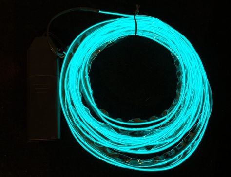 NEW PRODUCT – Sewable Electroluminscent (EL) Wire Welted Piping – Aqua – 5 meters « Adafruit Industries – Makers, hackers, artists, designers and engineers! Electroluminescent Wire, Copper Tape, Comic Con Costumes, Best Amazon Buys, El Wire, Prop Making, Festival Gear, Fibre Optics, Blue Green Color