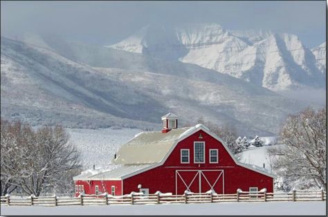 Wallsburg, Utah Big Red Barn, American Barn, Barn Pictures, Country Barns, Home Architecture, Dream Barn, Farm Barn, Country Scenes, Red Barns