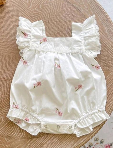 Embroidered Bodysuit, Muslin Baby Blankets, Glamour Nails, Baby Jumpsuit, White Romper, Boys Romper, Girl Onesies