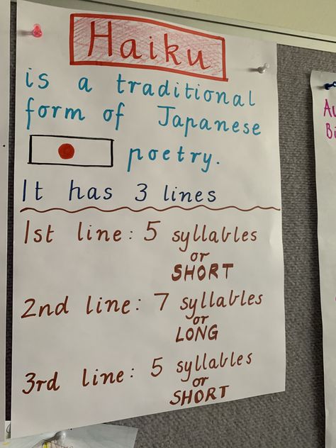 Explaining the Haiku Structure for the Early Years! Haiku Anchor Chart, Poem Anchor Chart, Poem Structure, Haiku Poem, Haiku Poems, Anchor Chart, Anchor Charts, Early Years, Literacy