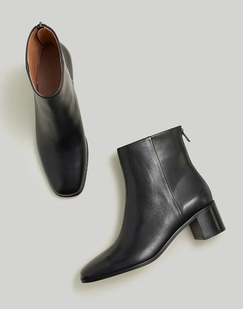 Madewell Boots, Business Casual Fall, Kitten Heel Boots, Leather Industry, Madewell Shoes, Block Heel Ankle Boots, Leather Boots Women, Womens Ankle Boots, Heeled Ankle Boots