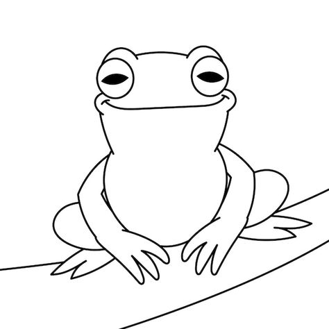 Frog Outline, Frog Vector, Dibujo Simple, Realistic Sketch, Outline Illustration, Guided Drawing, Cool Sketches, Drawing Images, Basic Shapes