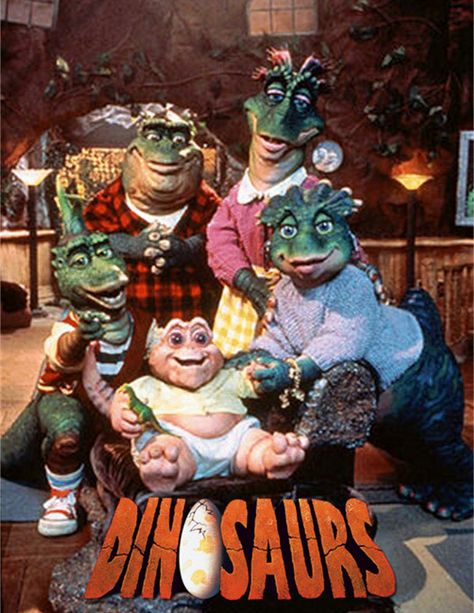 1991, Dinosaurs is an American family sitcom television series that was originally broadcast on ABC from April 26, 1991, to October 19, 1994 * 26399YGS Dinosaurs Tv Series, Dinosaurs Tv, 90s Television, Dinosaur Family, 25 Years Later, Animated Movies For Kids, Dinosaur Cartoon, Childhood Characters, Childhood Tv Shows