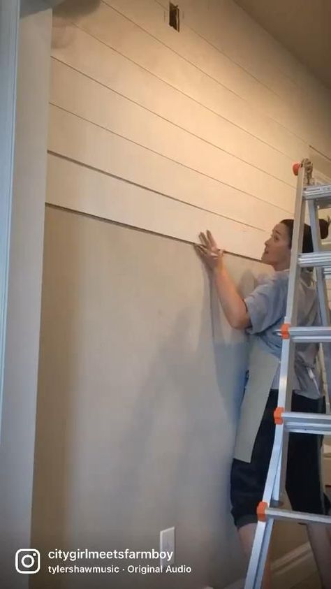 Chip Lap Walls, Decorating Shiplap Walls Living Rooms, Install Shiplap Wall, How To Wood Panel Walls, How To Shiplap Walls Diy, Cheap Shiplap Wall Diy, How To Shiplap Walls, How To Install Shiplap, Shiplap And Wainscoting Together