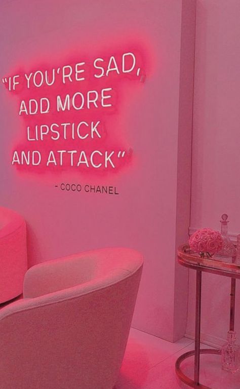 If you're sad, add more lipstick and attack. Great makeup quotes and beauty quotations to remember that will stand the test of time. Coco Chanel quotes Lipstick Aesthetic Quotes, Makeup Quotes Aesthetic, Coco Chanel Quotes Wallpaper, Makeup Quotes Instagram, Quotes Coco Chanel, Caroline Bingley, Sunglasses Wall, Lipstick Quotes, Chanel Quotes