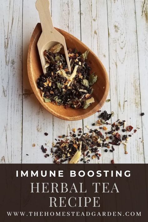 Immune Boosting Herbal Tea, Immune Boosting Tea Blend, Herbal Tea Combinations, Immune Tea Recipe, Medicinal Herbal Tea Recipes, Immunity Boosting Tea, Antioxidant Tea Recipe, Morning Herbal Tea Recipes, Homemade Herbal Tea Recipes