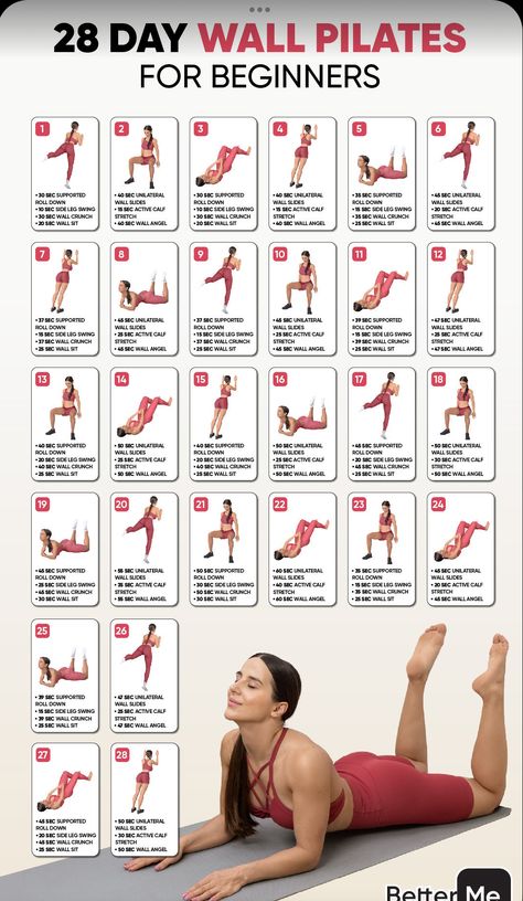 Wall Pilates Plus Size, Wall Pilates Workout For Plus Size, Crochet Sampler, Wall Pilates Workout, Simple Workouts, Morning Workout Routine, Wall Pilates, Evening Workout, Morning Exercise