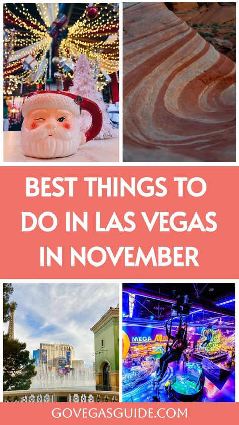 November is one of our favorite times to visit Las Vegas. Here are the best things to do in Las Vegas in November. Las Vegas Spa Day, Thanksgiving In Las Vegas, What To Pack For Vegas In November, Las Vegas To Do List, Must Do In Vegas, Fun Things To Do In Las Vegas, Best Things To Do In Vegas, What To Do In Las Vegas, Things To Do In Las Vegas 2024