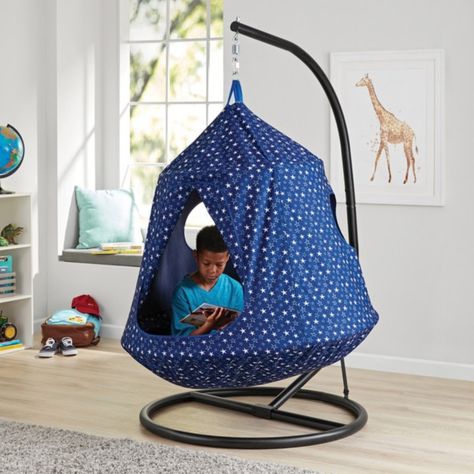 The Hangout POD, Kids' Hanging Tent Detail 1 Mark Kids, Highlights Kids, Hanging Tent, Interior Led Lights, Sensory Room, Notebook Organization, Members Mark, Playroom Furniture, Sams Club