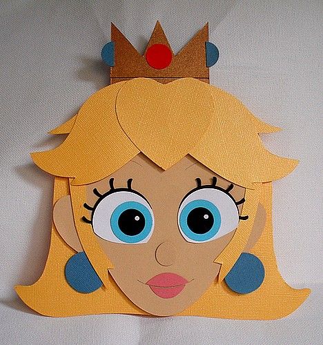 Punch Art Princess Peach from Mario by DiHere - Cards and Paper Crafts at Splitcoaststampers Mario Crafts For Kids, Peach From Mario, Nintendo Crafts, Mario Crafts, Punch Art Cards, Mario Bros Party, Super Mario Party, Cricut Cards, Gift Tag Cards