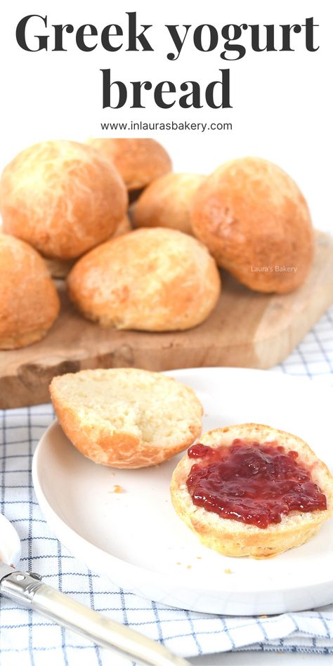 No knead bread recipe Yoghurt Bread Rolls, Greek Yogurt Dinner Rolls, Yoghurt Bread No Yeast, Greek Yogurt Hamburger Buns, Greek Yogurt Buns, No Yeast Buns, No Knead Buns, Yogurt Buns, Yogurt Bread Recipe