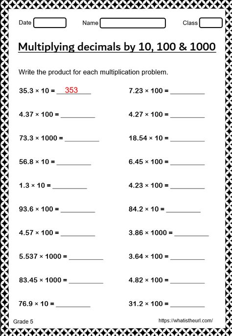 Division Decimals Worksheet, Maths Worksheet For Grade 5 Multiplication, Worksheet For Grade 5 Maths, Math Worksheet For Grade 5, Decimal Multiplication Worksheet, Grade 5 Maths Worksheets, Decimal Worksheets For 4th Grade, Decimal Worksheets 5th Grades, Multiplication Of Decimals