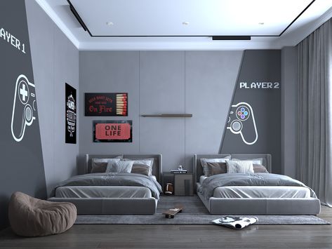 Room Ideas Gamer, Game Room Idea, Room Ideas Gaming, Gamer Room Ideas, Games Room Ideas, Bar Room Design, Gamer Bedroom Ideas, Teen Game Rooms, Bedroom Gamer