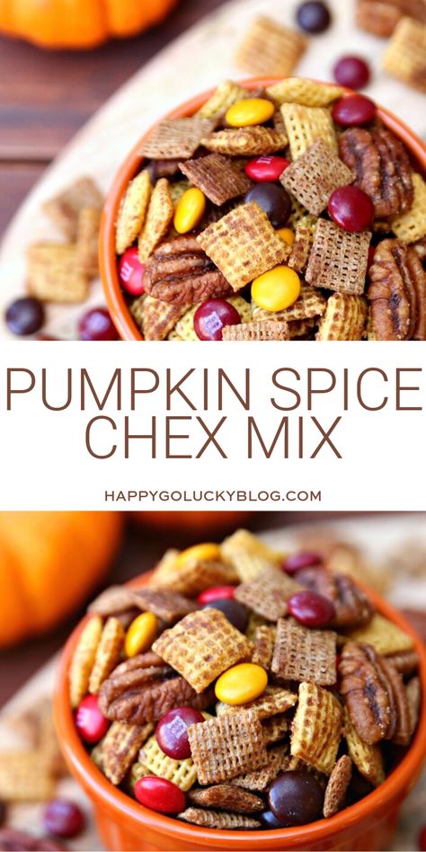 Pumpkin Spice Chex Mix Recipe, Fall Chex Mix Recipes, Pumpkin Spice Snack Mix, Pumpkin Spice Snack, Fall Snack Mixes, Chex Mix Recipe, Pumpkin Snack, Trail Mix Recipes, Chex Mix Recipes