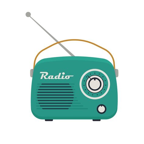 Vintage Radio Illustration, Radio Drawing, Radio Icon, Anniversary Scrapbook, Zestaw Ikon, Radio Design, Radio Antigua, Radio Vintage, Calendar Icon