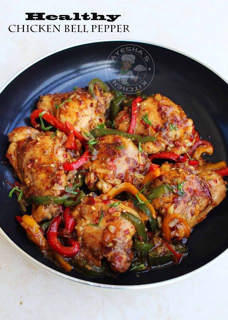 Chicken Bell Pepper Recipes, Chicken Bell Pepper, Pepper Recipes Healthy, Bell Pepper Recipe, Salad Feta, Stuffed Bell Peppers Chicken, Best Chicken Thigh Recipe, Italian Chicken Dishes, Healthy Chicken Thigh Recipes