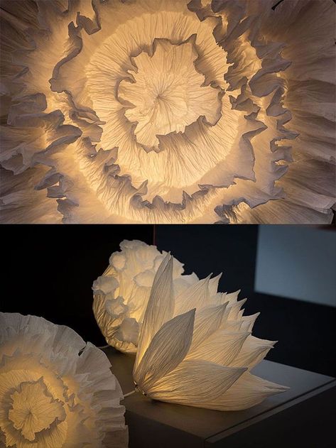 Architectural Lighting Design, Home Lighting Design, Folding Origami, Ceiling Light Design, Paper Light, Light Sculpture, Diy Lamp, Paper Sculpture, Paper Lanterns