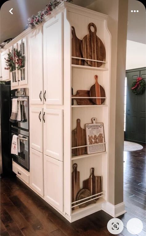 Shelf Beside Fridge, Add Pantry To Small Kitchen, End Of Kitchen Cabinet Ideas, Kitchen Design Small Space, Modern Kitchen Design Ideas, Plate Rack, Kitchen Pantry Design, Kitchen Design Open, Diy Kitchen Storage