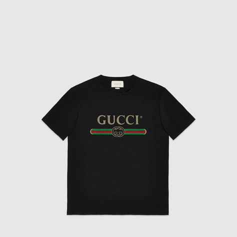 Gucci - Gucci print cotton t-shirt Gucci Print, Gucci Shirts, Shirts For Men Designer, Gucci Shirt, Gucci T Shirt, Tshirt Design Men, Gucci Logo, Oversize T Shirt, Gucci Gucci