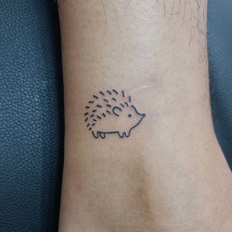 Porcupine #lineworktattoo Porcupine Tattoo, Hedgehog Tattoos, Hedgehog Tattoo, Line Work Tattoo, Facial Hair, Simple Tattoos, I Tattoo, Small Tattoos, Tatting