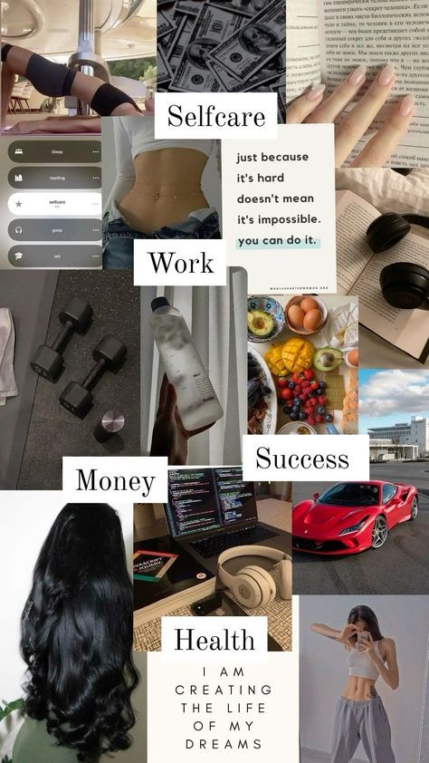 Get Fit Vision Board, Fit And Healthy Vision Board, Gym Mood Board Aesthetic, Successful Woman Vision Board, Women Vision Board Ideas, Vision Board For Success, Vision Board For Health, Healthy Body Vision Board Ideas, Gym Board Ideas