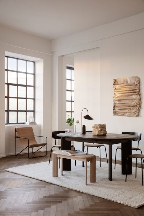 TDC: ferm LIVING | Spring/Summer 2020 Collection Steel Dining Chair, New Bedroom Design, Heirloom Furniture, Modul Sofa, Lounge Design, Seat Design, Ferm Living, House Doctor, Extendable Dining Table