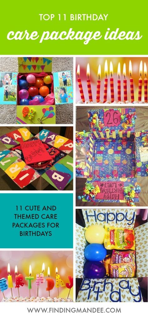 Birthday Care Package Ideas | Finding Mandee Birthday Care Package For Boyfriend, Care Package Ideas For Birthday, 21 Birthday Care Package Ideas, Birthday Box For College Son, Birthday Box For College Daughter, Birthday Care Packages College, Birthday In A Box Care Package, Deployment Birthday Care Package, Birthday Care Package Ideas For Her