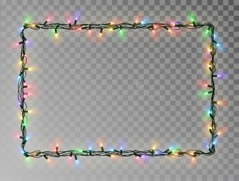 Christmas lights border vector, light string frame isolated on dark background with copy space. Tran. Sparent decorative garland. Xmas light border effect royalty free illustration Christmas Lights Border, Border Vector, Infographic Design Layout, Xmas Wallpaper, Light String, Xmas Lights, Bookmark Gifts, Vintage Logo Design, Light Garland