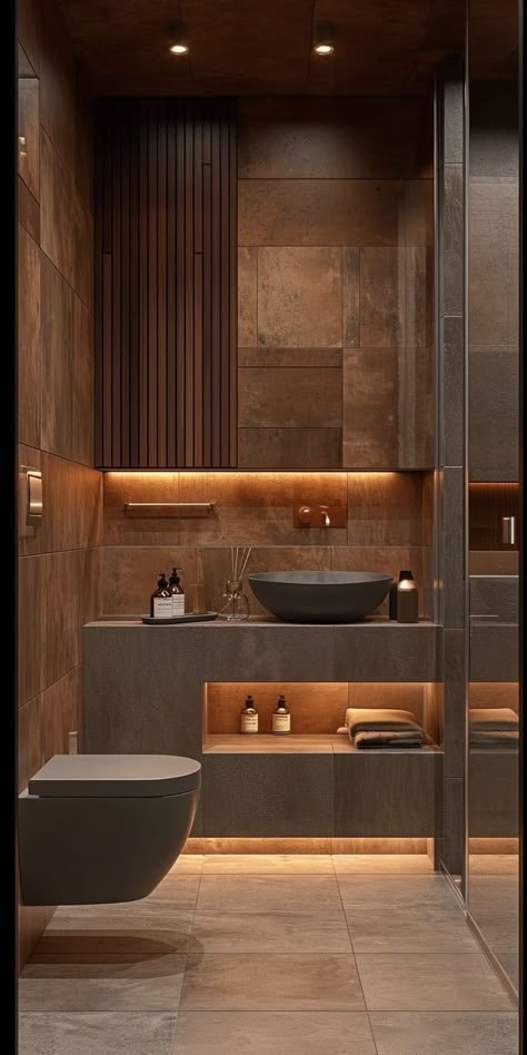 Floating Vanities, Bathroom Layout Ideas, Small Bathroom Layout, Bilik Air, Small Bathroom Interior, Bathroom Accent Wall, Washroom Design, Bathroom Design Decor, Toilet Design