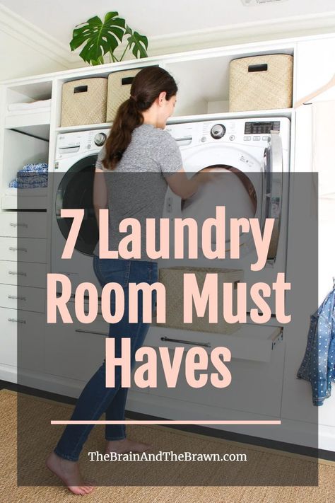 Washer Dryer Laundry Room, Garage Laundry Rooms, Laundry Room Hacks, White Laundry Rooms, Laundry Room Ideas Small Space, Small Laundry Room Makeover, Tiny Laundry Rooms, Laundry Room Flooring, Dream Laundry Room