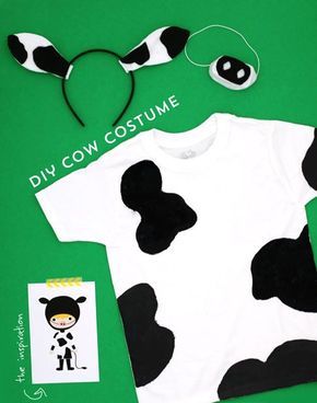 easy diy costumes / cow costume / by ann kelle Animal Costumes Diy, Diy Cow Costume, Farm Animal Costumes, Animal Costumes For Kids, Karneval Diy, Cow Appreciation Day, Meme Costume, Nativity Costumes, Best Costumes