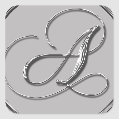 Silver Formal Wedding Monogram A Seal #monogram #wedding #silver #seal #sticker Affiliate Wedding Silver, Seal Sticker, A Seal, Silver Monogram, Wedding Invitation Envelopes, Wedding Monogram, Create Custom Stickers, Monogram Wedding, Personalized Monogram