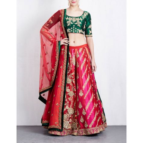 Pink And Green Lehenga, Jaipur Lehenga, Nidhi Tholia, Gota Patti Lehenga, Organza Kurta, Orange Lehenga, Raw Silk Lehenga, Reception Lehenga, Bridal Lehenga Red