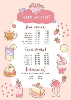 Choc Chip Muffins, Ice Cream Menu, Cafe Menu Design, خريطة ذهنية, Cute Bakery, Pink Cafe, Chocolate Slice, Bakery Menu, Menu Design Template