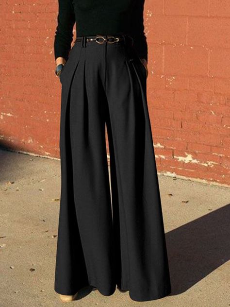 Baggy Trousers Outfit, Pants Grunge, Flair Pants, Cotton Pants Women, Trousers Women Wide Leg, Pants Woman, Outfits Dress, Outfits Dresses, Outfits Chic