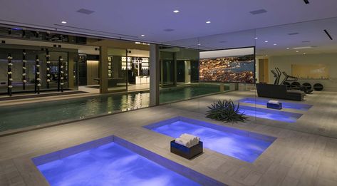 Amazing Mansions, Mansion Beverly Hills, Luxurious Penthouse, Beverly Hills Mansion, Cold Plunge, Luxury Boat, Indoor Swimming Pool, Beverly Hills Houses, Mega Mansions