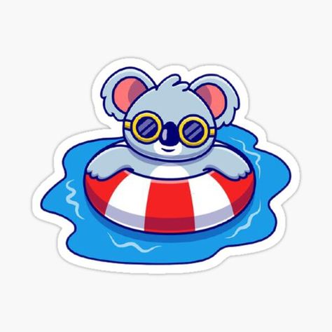 Swim Stickers, Swimming Stickers, Swim Stickers Swimmers, Diving Stickers, Swimming With Sea Animals, Koala Puns, Gifts For Pet Lovers, Koala, Animal Lover