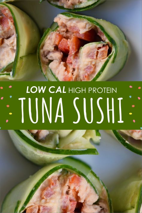 Tuna Cucumber Sushi, Easy Cucumber Sushi Rolls, Cucumber Sushi Rolls Low Carb, Low Carb Sushi Rolls, Cucumber Tuna Sushi Rolls, High Protein Sushi, Sushi Alternative, Riceless Sushi, Keto Sushi