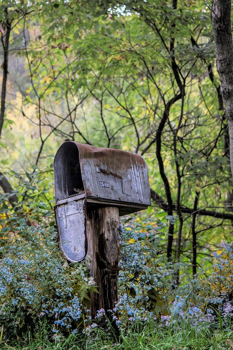 An old abandoned mailbox in rural Missouri. This photo is printed on Archival Fine Art paper for a lifetime of enjoyment! I think my images look best with a semi-gloss/luster finish, but I will gladly make a glossy, matte or metallic print if requested.  Canvas or Metal prints are available on most images. Please leave me a message if you have any questions. The image will be signed on the back unless otherwise instructed. Slight color variations are possible due to the difference in monitors. I Mailbox Photography, Junkyard Aesthetic, Old Buildings Photography, Old Building Photography, Old Abandoned Houses Aesthetic, Abandoned Mineshaft, Overgrown Abandoned House, Rural Mailbox, Old Mailbox