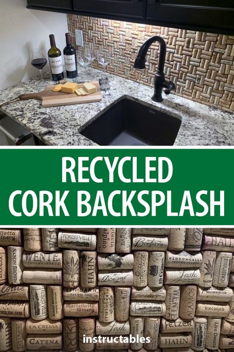 Upcycle Corks, Cork Backsplash, Dart Board Backboard, Creative Backsplash Ideas, Creative Backsplash, Cork Projects, Drywall Screws, True Autumn, Industrial Living