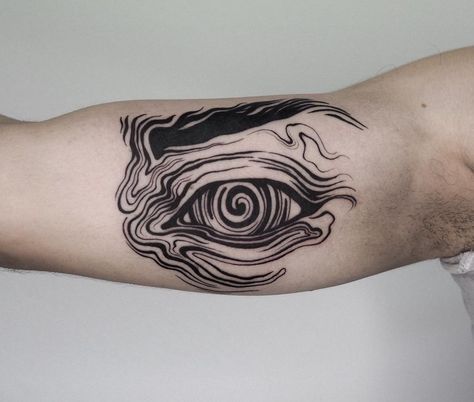 Eye Art Tattoo, Blackout Tattoo, Cool Small Tattoos, Different Tattoos, Black Ink Tattoos, Snake Tattoo, 문신 디자인, Eye Tattoo, Abstract Tattoo