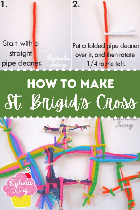 How to Make a St. Brigid's Cross with Kids St Bridget Of Ireland, Ccd Crafts, St Brigid Of Ireland, Celtic Knot Tutorial, Feast Ideas, Celtic Crafts, St Brigid Cross, Brigid's Cross, St Bridget