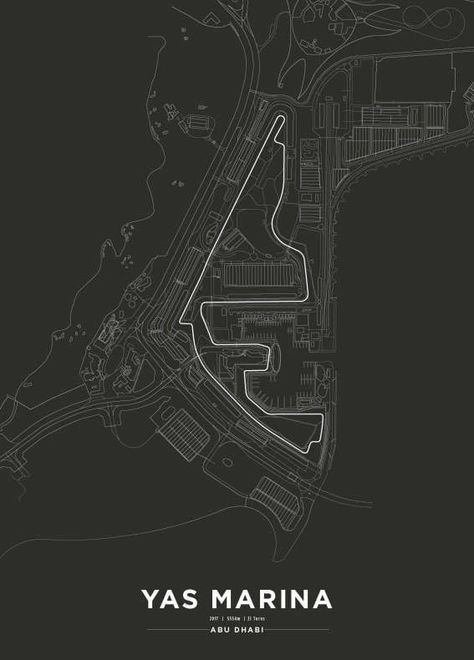 F1 Prints, Formula 1 Race Track, F1 Circuits, F1 Tracks, Yas Marina Circuit, Formula 1 Race, Aryton Senna, Racing Track, F1 Art