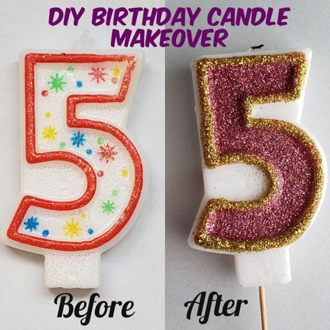 DIY Birthday Candle Makeover Birthday Candle Holders Diy, Diy Birthday Candles, How To Make Birthday Candles, Diy Birthday Candles Homemade, Dog Icing, Cool Birthday Candles, Candle Makeover, Birthday Candles Diy, Diy Birthday Cake Candle