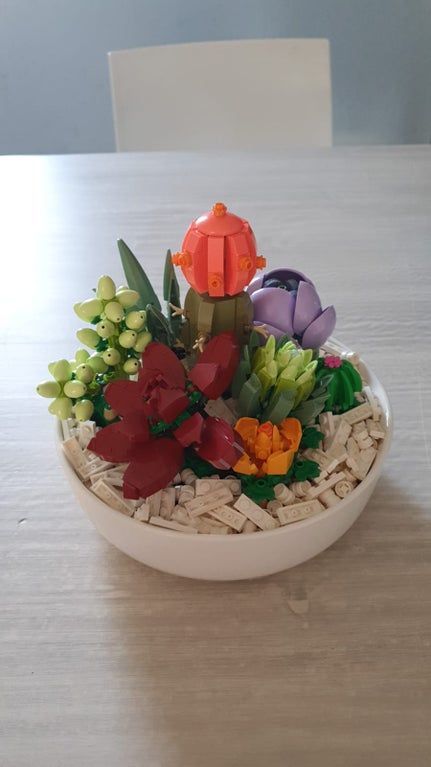 Lego Succulent Display, Lego Flowers Display, Lego Flower Display, Lego Succulent, Lego Plants, Lego Display Ideas, Lego Room Decor, Lego Flowers, Basement Ideas On A Budget