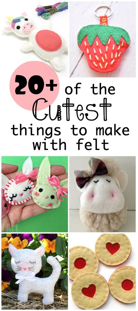 20+ of the cutest things to make with felt — Sum of their Stories Felt Toys To Make, Free Pattern Felt Animals, Felt Animal Patterns Free Templates Stuffed Toys, Kids Felt Sewing Projects, Small Felt Crafts, Hand Sewn Felt Projects, Mini Felt Animals Free Pattern, Felt Hand Sewing Projects, Simple Felt Animals