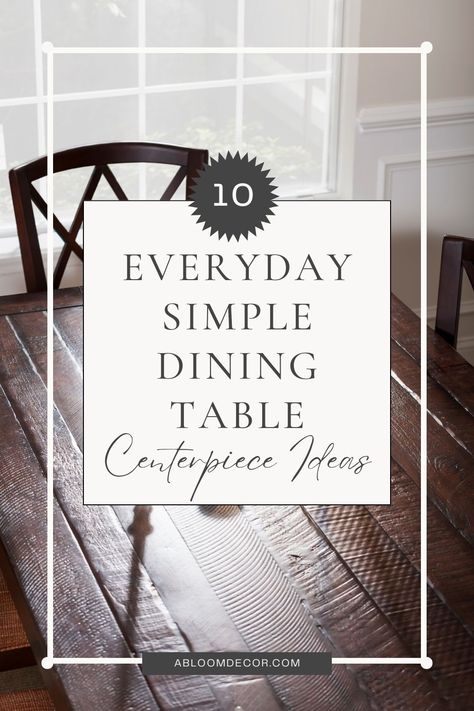 Add a touch of magic to your dining room! 🌟 Explore my 10 Everyday Simple Dining Table Centerpiece Ideas that will transform your dining experience in the most delightful way! 😊 Simple, yet stunning, these centerpiece ideas are just a click away 📌 Read my blog post! Long Table Everyday Centerpieces, Small Dining Room Large Table, Dining Table Centerpiece Everyday Modern Formal, Everyday Dining Table Centerpieces, Dining Table Simple Design, Casual Kitchen Table Centerpiece, Dinner Room Centerpiece Decor, Practical Dining Table Decor, Simple Everyday Table Centerpieces